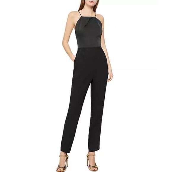 Reiss Women's Black Strap-Detail Jumpsuit Size 8 Formal Wear